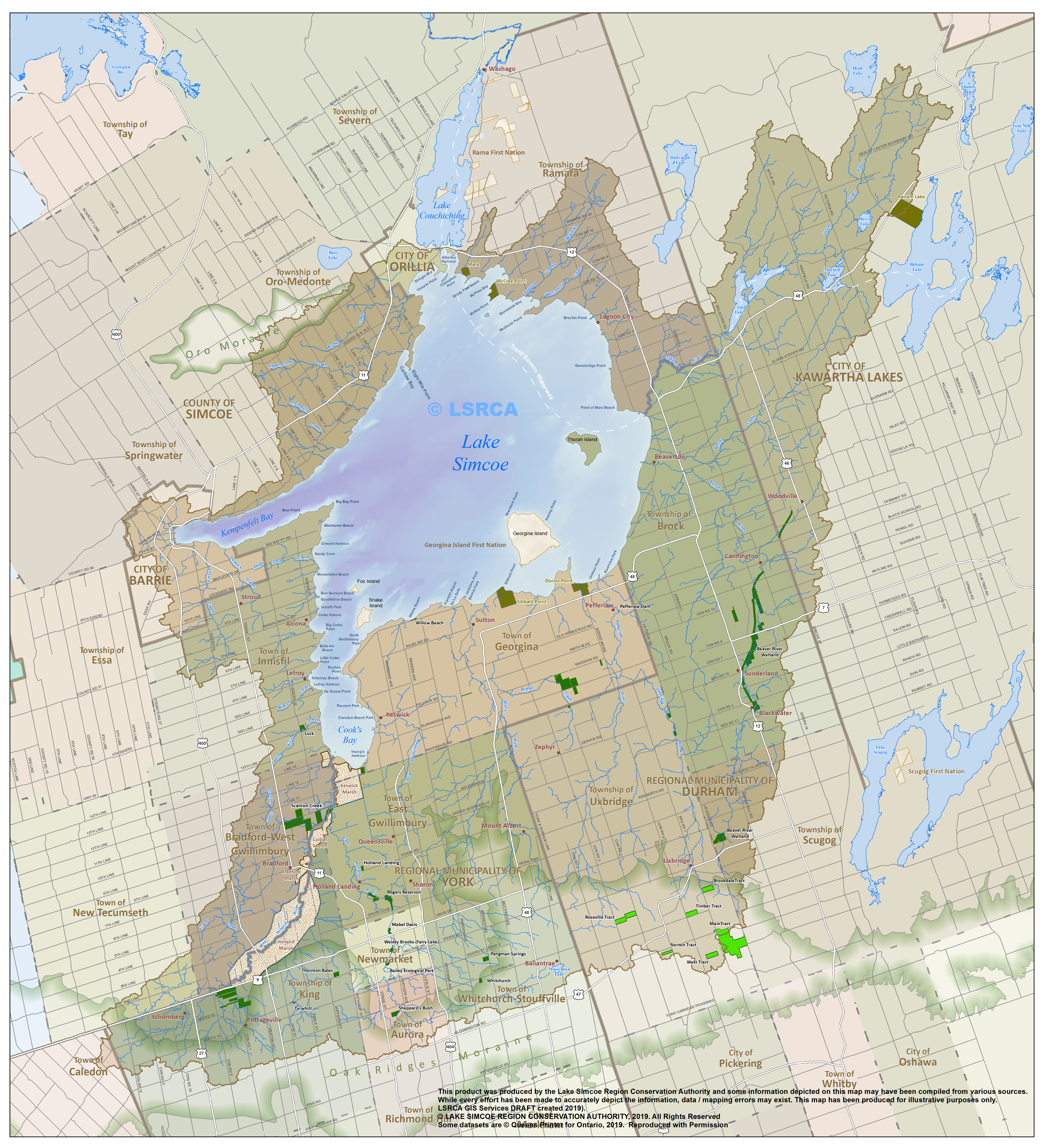 Map of the Lake Simcoe Watershed jurisdiction