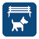 Leash free dog park icon
