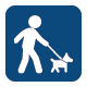 On leash dog walking icon