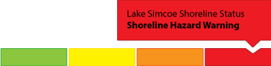 Shoreline hazard warning icon